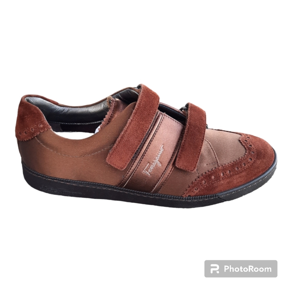 Salvatore Ferragamo Chestnut Suede Sneakers